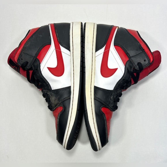 Nike Air Jordan 1 Mid ‘Bred Toe’ (554724 079) Shoes Size: 10 M - Picture 3 of 7
